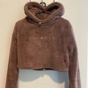 Balance Athletica brown Cropped Sherpa Hoodie SM